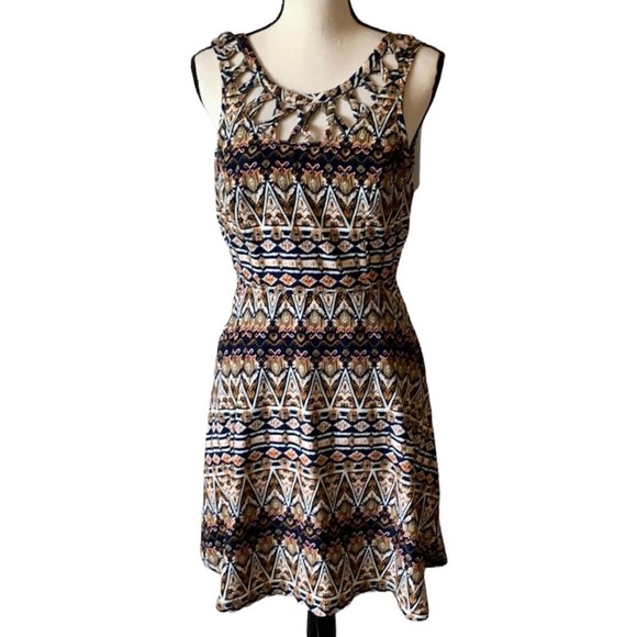 NWOT  Miss Me Aztec Multicolor Print Mini Dress | Small - Picture 2 of 9